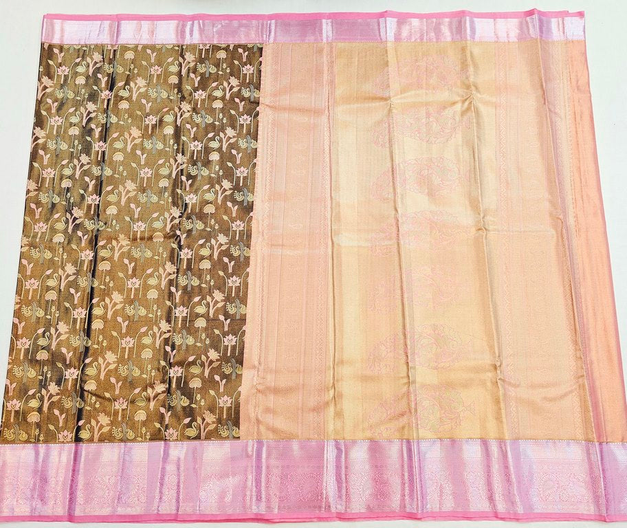 Trendy Kanchipuram Blended Vintage Tissue Bridal Silk Sarees 060