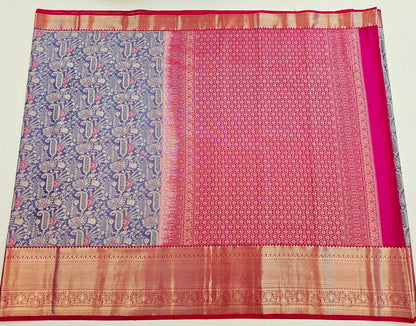 Trendy Kanchipuram Blended Vintage Bridal Silk Sarees 061