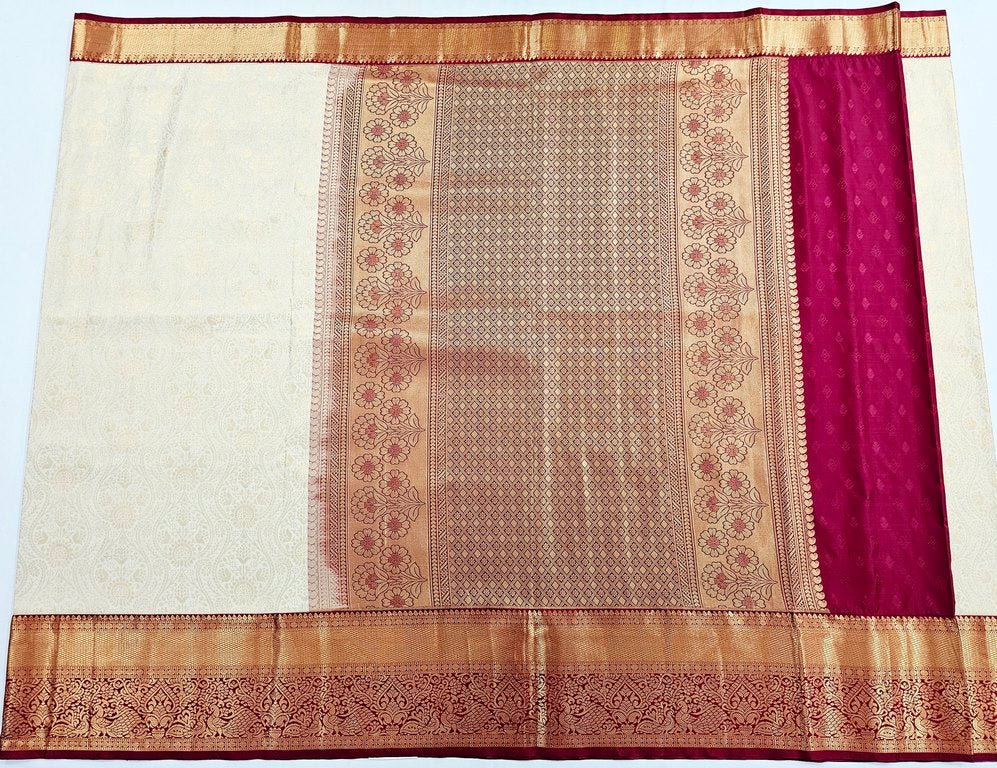 Trendy Kanchipuram Blended Vintage Bridal Silk Sarees 065