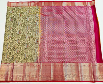 Trendy Kanchipuram Blended Vintage Bridal Silk Sarees 069