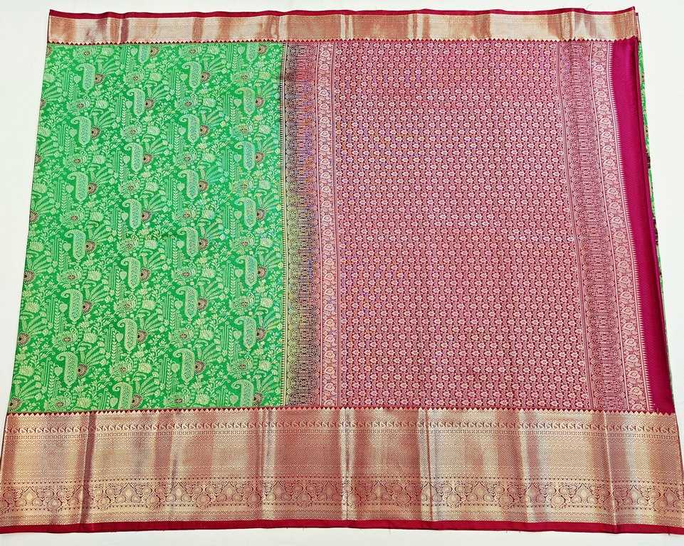 Trendy Kanchipuram Blended Vintage Bridal Silk Sarees 071