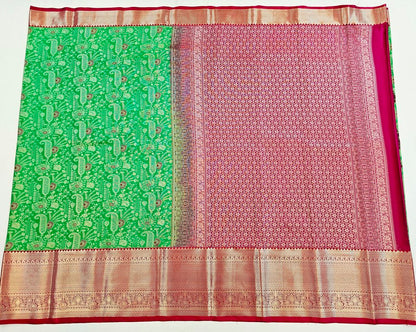 Trendy Kanchipuram Blended Vintage Bridal Silk Sarees 071
