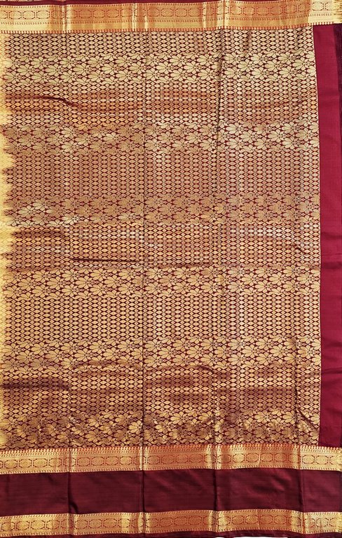 Trendy Kanchipuram Blended Vintage Bridal Silk Sarees 074