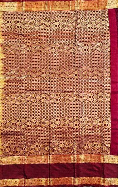 Trendy Kanchipuram Blended Vintage Bridal Silk Sarees 074