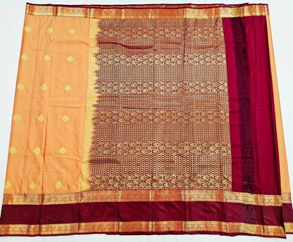 Trendy Kanchipuram Blended Vintage Bridal Silk Sarees 074