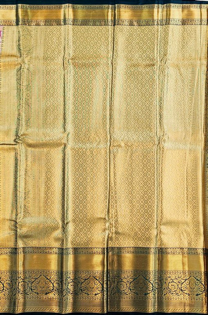 Trendy Kanchipuram Blended Vintage Tissue Bridal Silk Sarees 073