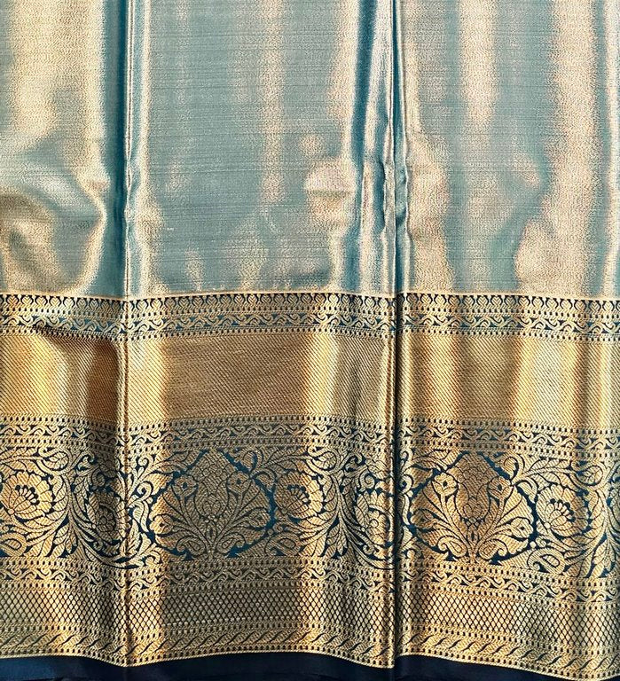 Trendy Kanchipuram Blended Vintage Tissue Bridal Silk Sarees 073