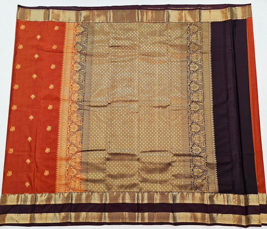 Trendy Vintage Rusted Orange Silksarees 003