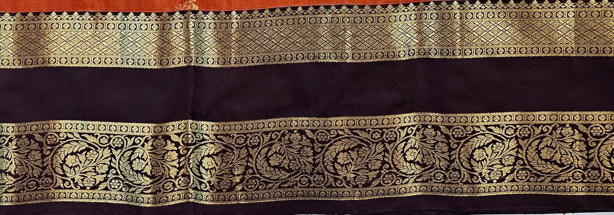 Trendy Vintage Rusted Orange Silksarees 005
