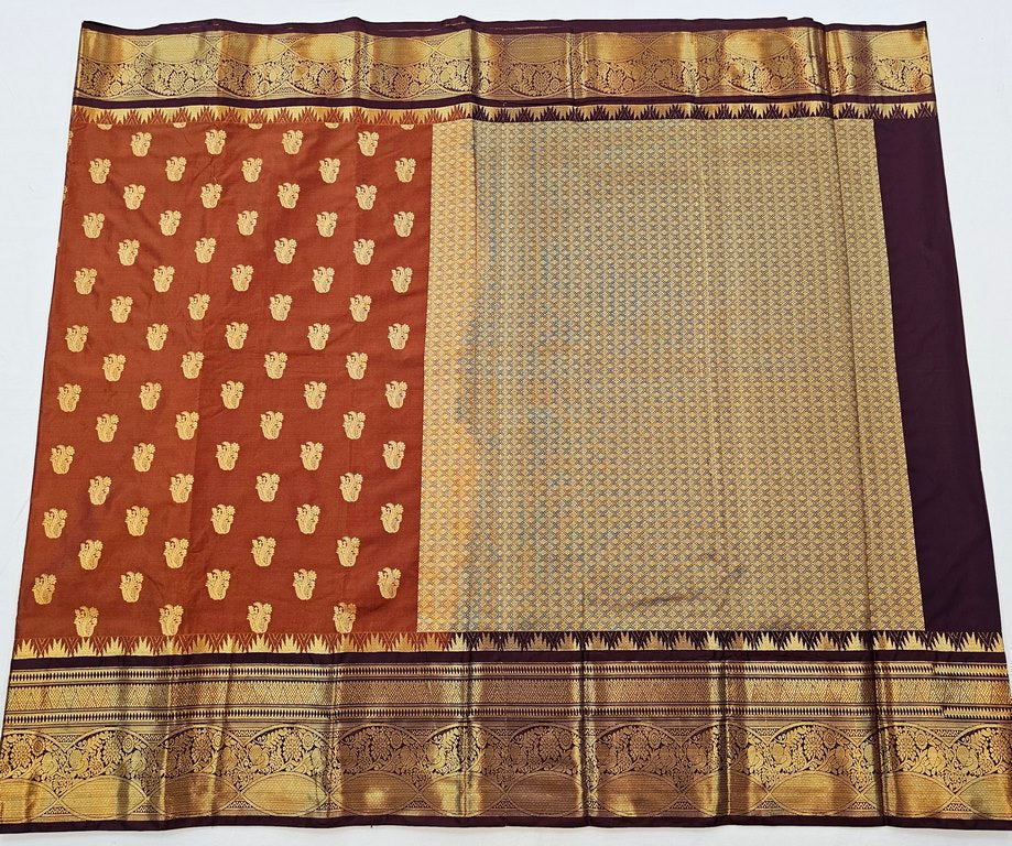 Trendy Vintage Rusted Orange Silksarees 009