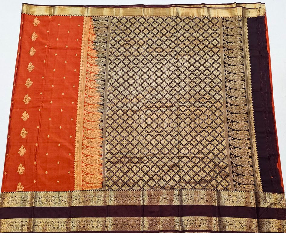 Trendy Vintage Rusted Orange Silksarees 011