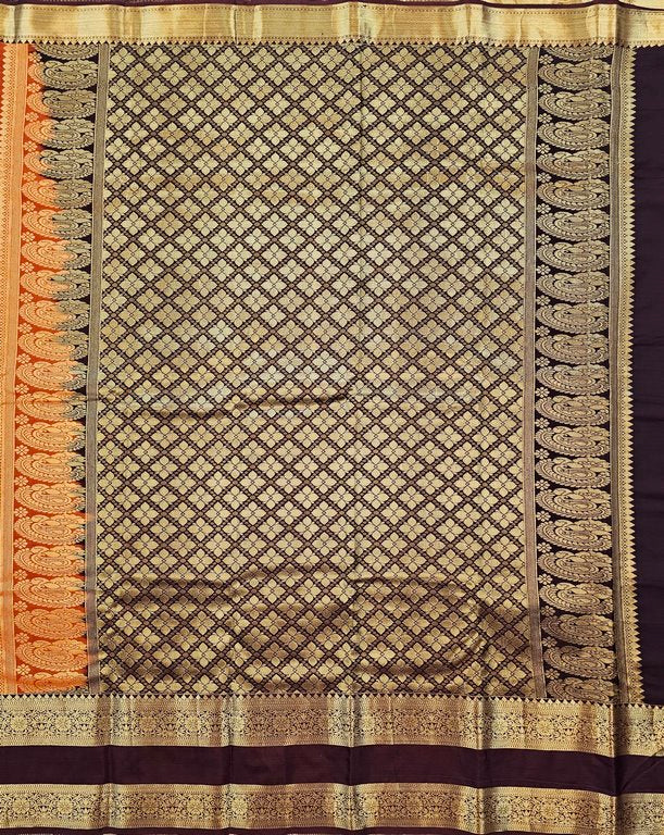 Trendy Vintage Rusted Orange Silksarees 011