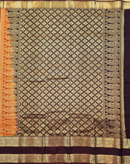 Trendy Vintage Rusted Orange Silksarees 011