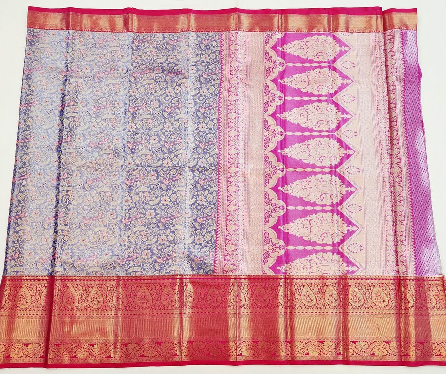 Luxury Kanchipuram Blended Tissue Bridal Silk Sarees 003