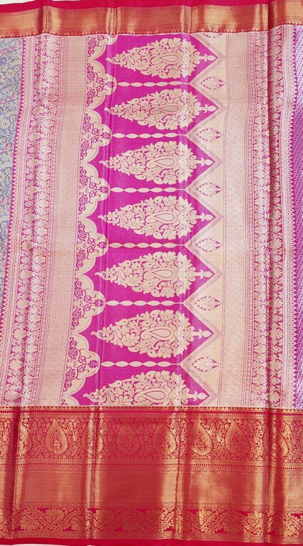 Luxury Kanchipuram Blended Tissue Bridal Silk Sarees 003