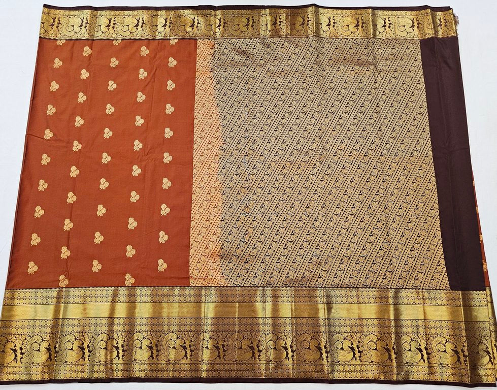 Trendy Vintage Rusted Orange Silksarees 013