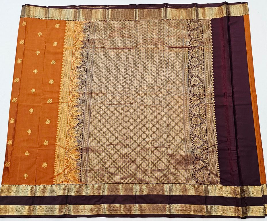 Kanchipuram Trendy Vintage Rusted Orange Silksarees 017