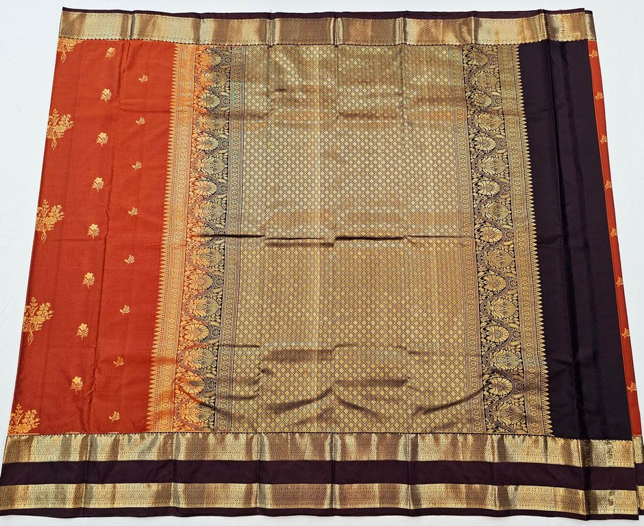 Kanchipuram Trendy Vintage Rusted Orange Silksarees 018
