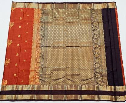 Kanchipuram Trendy Vintage Rusted Orange Silksarees 018