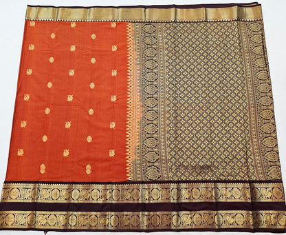 Kanchipuram Trendy Vintage Rusted Orange Silksarees 019