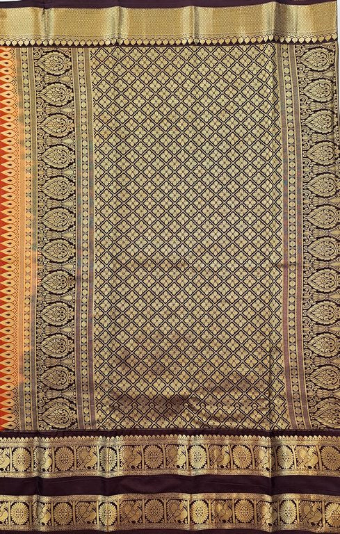 Kanchipuram Trendy Vintage Rusted Orange Silksarees 019