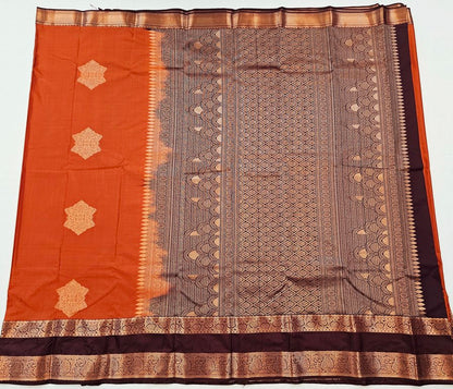 Kanchipuram Trendy Vintage Rusted Orange Silksarees 020