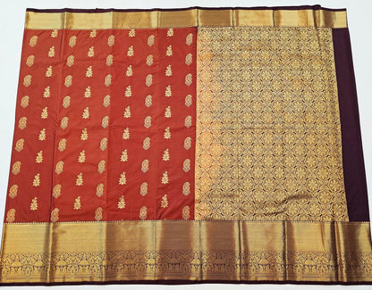 Kanchipuram Trendy Vintage Rusted Orange Silksarees 021