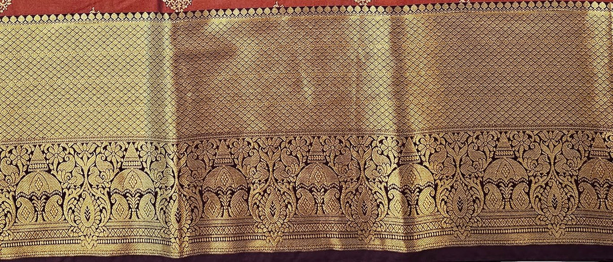 Kanchipuram Trendy Vintage Rusted Orange Silksarees 021