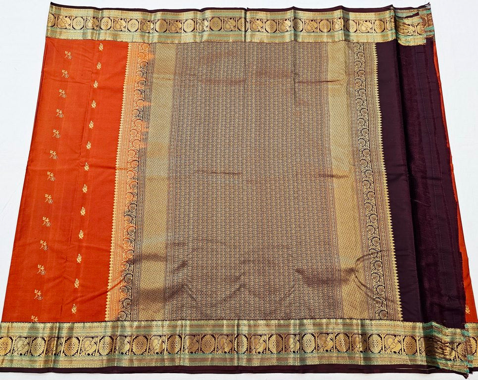 Kanchipuram Trendy Vintage Rusted Orange Silksarees 022