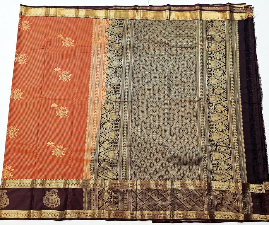 Kanchipuram Trendy Vintage Rusted Orange Silksarees 024