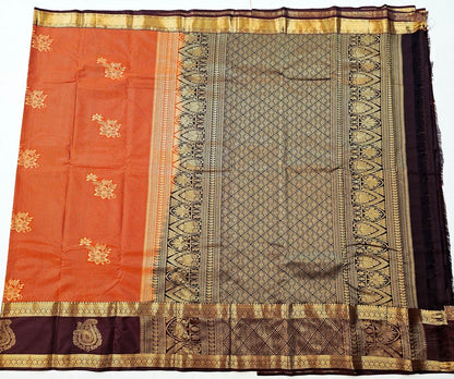 Kanchipuram Trendy Vintage Rusted Orange Silksarees 024