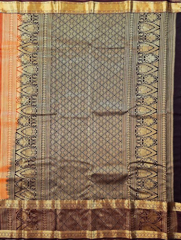 Kanchipuram Trendy Vintage Rusted Orange Silksarees 024
