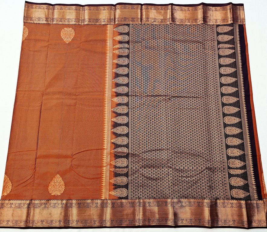 Kanchipuram Trendy Vintage Rusted Orange Silksarees 025