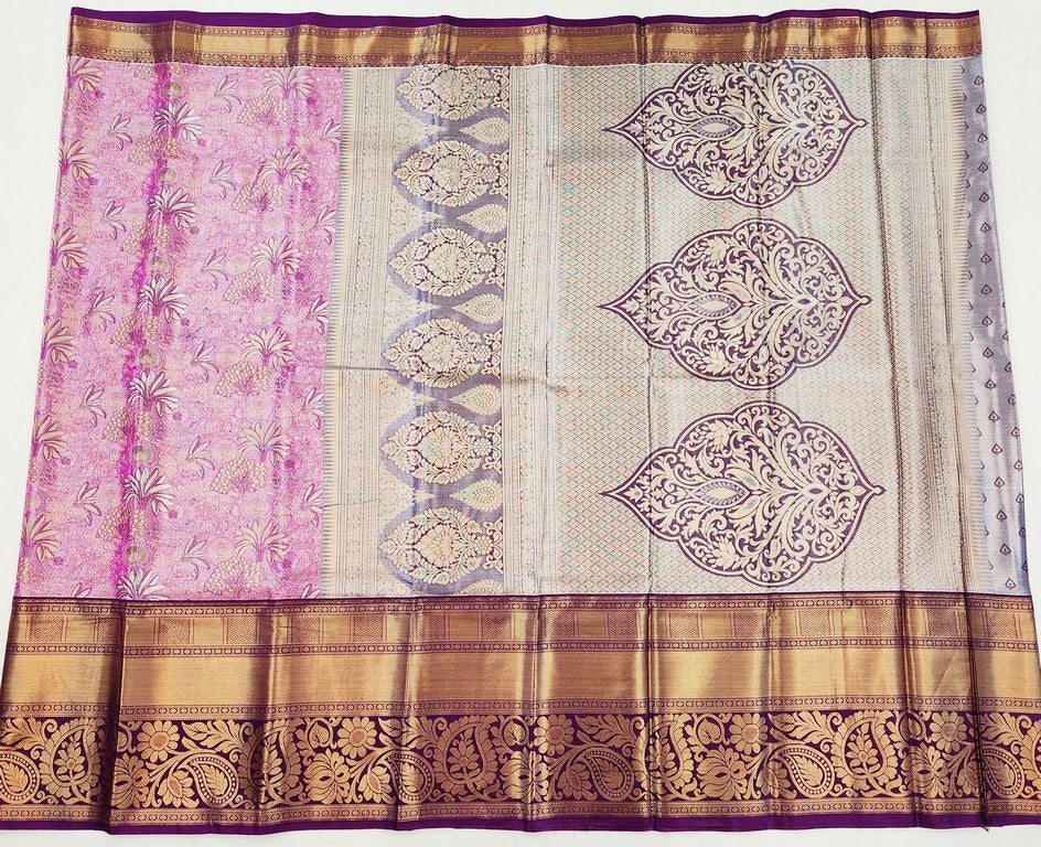 Luxury Kanchipuram Blended Tissue Bridal Silk Sarees 005