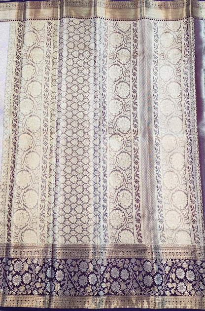 Luxury Kanchipuram Blended Tissue Bridal Silk Sarees 007