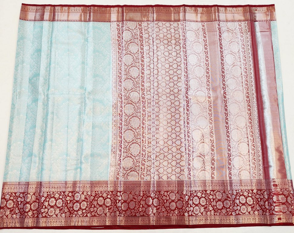 Luxury Kanchipuram Blended Tissue Bridal Silk Sarees 011