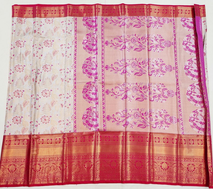 Luxury Kanchipuram Blended Tissue Bridal Silk Sarees 009