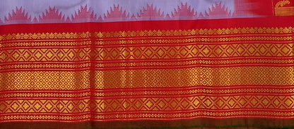 Lavender and Red Pure Kanchipuram Handloom Silksarees