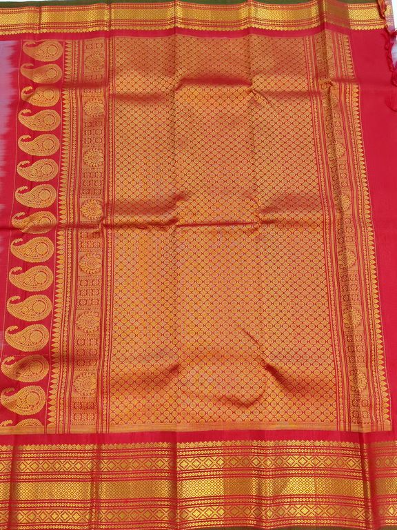 Lavender and Red Pure Kanchipuram Handloom Silksarees