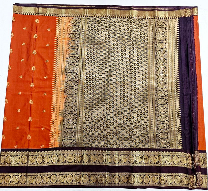 Trendy Vintage Rusted Orange Silksarees 001