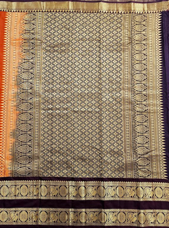 Trendy Vintage Rusted Orange Silksarees 001