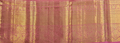 Elegant Rose Pink Kanchipuram Handloom Bridal Pure Silk Saree 001
