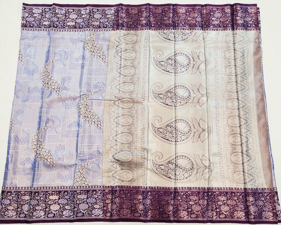 Luxury Kanchipuram Blended Tissue Bridal Silk Sarees 013