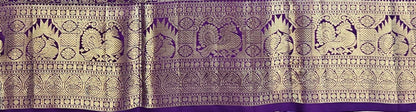 Elegant Dual shade Purple Kanchipuram Handloom Bridal Pure Silk Saree 008