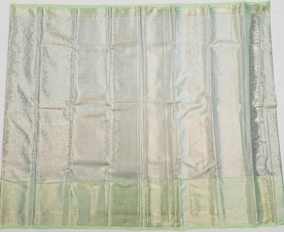 Elegant Pistacho Green Kanchipuram Pure Tissue Silksaree