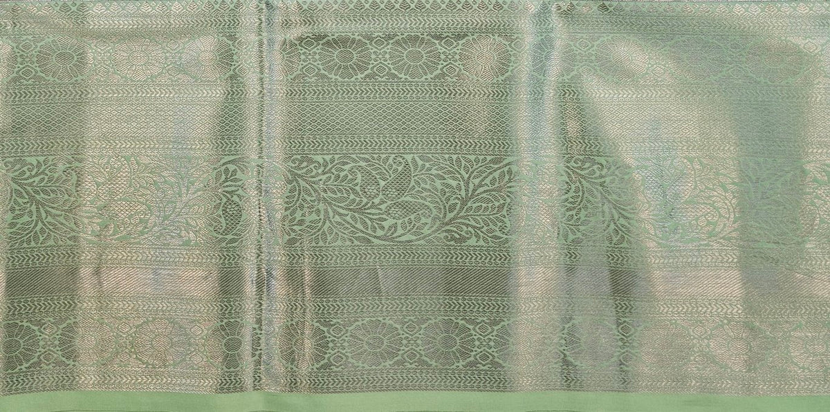 Elegant Pistacho Green Kanchipuram Pure Tissue Silksaree
