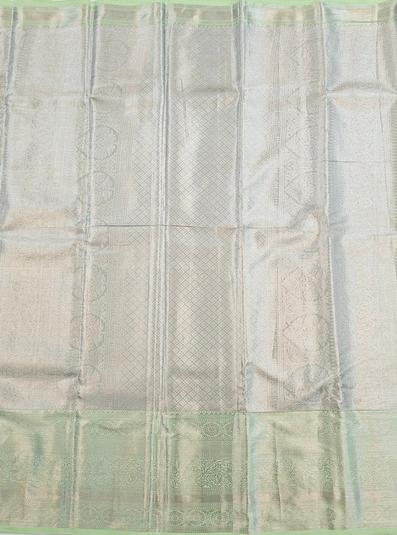 Elegant Pistacho Green Kanchipuram Pure Tissue Silksaree