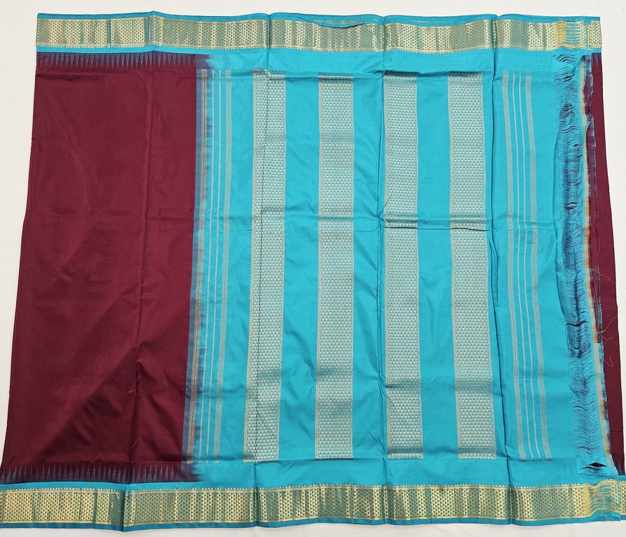 Kanchipuram Traditional 9 Yards Korvai Pure Silk Saree 015