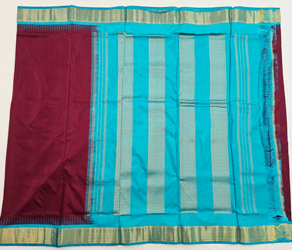 Kanchipuram Traditional 9 Yards Korvai Pure Silk Saree 015