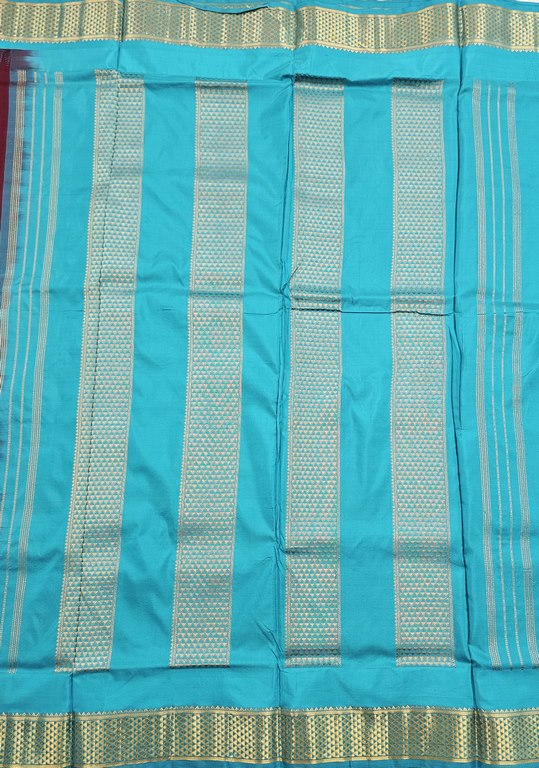Kanchipuram Traditional 9 Yards Korvai Pure Silk Saree 015